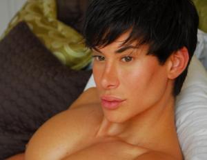 Justin Jedlica has spent more than $100,000 transform his body into a human Ken Doll. Image from ABC news.